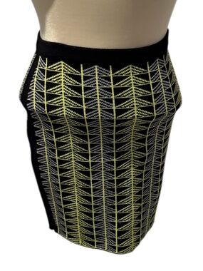 RACHEL ROY black/neon knit pencil skirt - xs